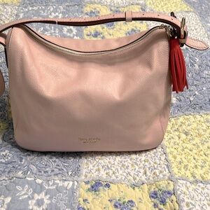 Kate Spade shoulder strap pink purse, very gently used. Soft Pebble Leather!